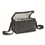 Personal cooler bag made of RPET felt with front pocket, 5L dark grey colour second view