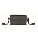 Personal cooler bag made of RPET felt with front pocket, 5L dark grey colour third view