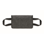 Personal cooler bag made of RPET felt with front pocket, 5L dark grey colour fifth view