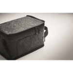 Personal cooler bag made of RPET felt with front pocket, 5L dark grey colour sixth photographic view