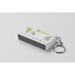 Keyring with dual bubble level, 7 cm ruler, and magnetic base white colour fourth photographic view