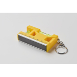 Keyring with dual bubble level, 7 cm ruler, and magnetic base yellow colour fourth photographic view