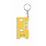 Keyring with dual bubble level, 7 cm ruler, and magnetic base yellow colour seventh view