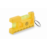 Keyring with dual bubble level, 7 cm ruler, and magnetic base yellow colour main view