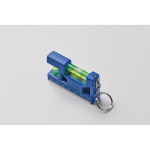 Keyring with dual bubble level, 7 cm ruler, and magnetic base royal blue colour second photographic view