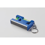Keyring with dual bubble level, 7 cm ruler, and magnetic base royal blue colour fourth photographic view