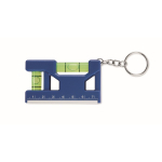 Keyring with dual bubble level, 7 cm ruler, and magnetic base royal blue colour eighth view