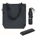 Windproof umbrella with pouch and storage compartment, Ø100 blue colour