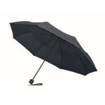 Windproof umbrella with pouch and storage compartment, Ø100 blue colour