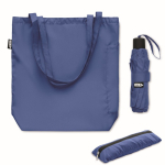 Windproof umbrella with pouch and storage compartment, Ø100 royal blue colour