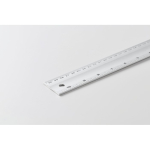 Aluminium set square with bubble level and 30cm ruler silver colour third photographic view