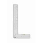Aluminium set square with bubble level and 30cm ruler silver colour fourth view