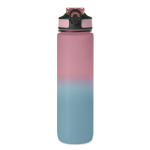 RPET bottle with spout and water consumption schedule, 1L pink colour