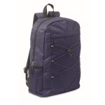 RPET polyester backpack with mesh pockets on both sides blue colour
