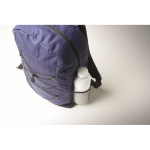 RPET polyester backpack with mesh pockets on both sides blue colour fourth photographic view