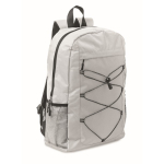 RPET polyester backpack with mesh pockets on both sides white colour