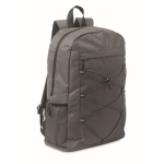 RPET polyester backpack with mesh pockets on both sides dark grey colour