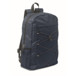 RPET polyester backpack with mesh pockets on both sides navy-blue colour