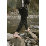 RPET polyester backpack with mesh pockets on both sides military green colour ambient view
