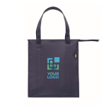 Non-woven cooler bag with aluminium insulation, 25L blue colour view with print area