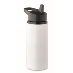 Recycled stainless steel bottle with spout and handle, 500 ml white colour