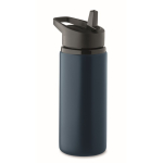 Recycled stainless steel bottle with spout and handle, 500 ml navy-blue colour