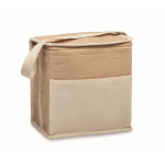 Jute cooler bag with front pocket, 3L capacity beige colour