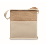 Jute cooler bag with front pocket, 3L capacity beige colour third view
