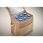 Jute cooler bag with front pocket, 3L capacity beige colour sixth photographic view
