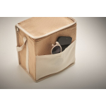 Jute cooler bag with front pocket, 3L capacity beige colour seventh photographic view