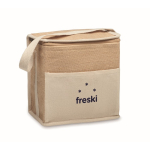 Jute cooler bag with front pocket, 3L capacity beige colour main view