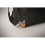 RPET cooler bag with cork detail at the base, 5L black colour third photographic view