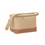 RPET cooler bag with cork detail at the base, 5L khaki colour