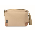 RPET cooler bag with cork detail at the base, 5L khaki colour sixth view