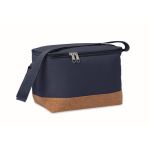 RPET cooler bag with cork detail at the base, 5L navy-blue colour