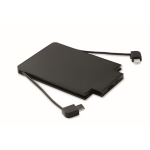 Magnetic power bank with built-in cables, 2,500 mAh black colour