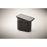 Black wireless speaker with jute carry handle, 15W black colour third photographic view