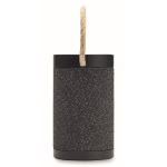 Black wireless speaker with jute carry handle, 15W black colour seventh view