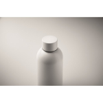 Monochrome leak-proof recycled stainless steel bottle, 500 ml white colour second photographic view