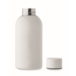 Monochrome leak-proof recycled stainless steel bottle, 500 ml white colour fifth view