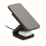 3-in-1 foldable magnetic ABS charger, also serves as a stand black colour third view