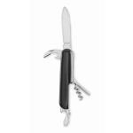 Multi-function knife made from recycled aluminium with coloured casing black colour