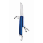 Multi-function knife made from recycled aluminium with coloured casing blue colour