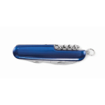 Multi-function knife made from recycled aluminium with coloured casing blue colour second view