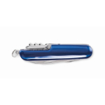Multi-function knife made from recycled aluminium with coloured casing blue colour third view