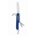 Multi-function knife made from recycled aluminium with coloured casing blue colour main view