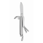 Multi-function knife made from recycled aluminium with coloured casing silver colour