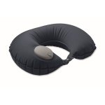 Inflatable travel pillow with inflater and deflation system blue colour
