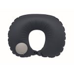 Inflatable travel pillow with inflater and deflation system blue colour sixth view