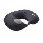 Inflatable travel pillow with inflater and deflation system blue colour main view